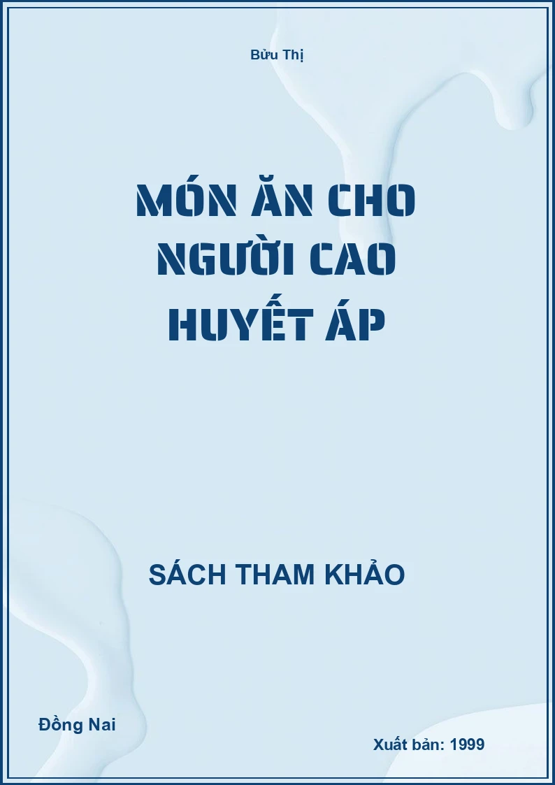 Món ăn cho người cao huyết áp