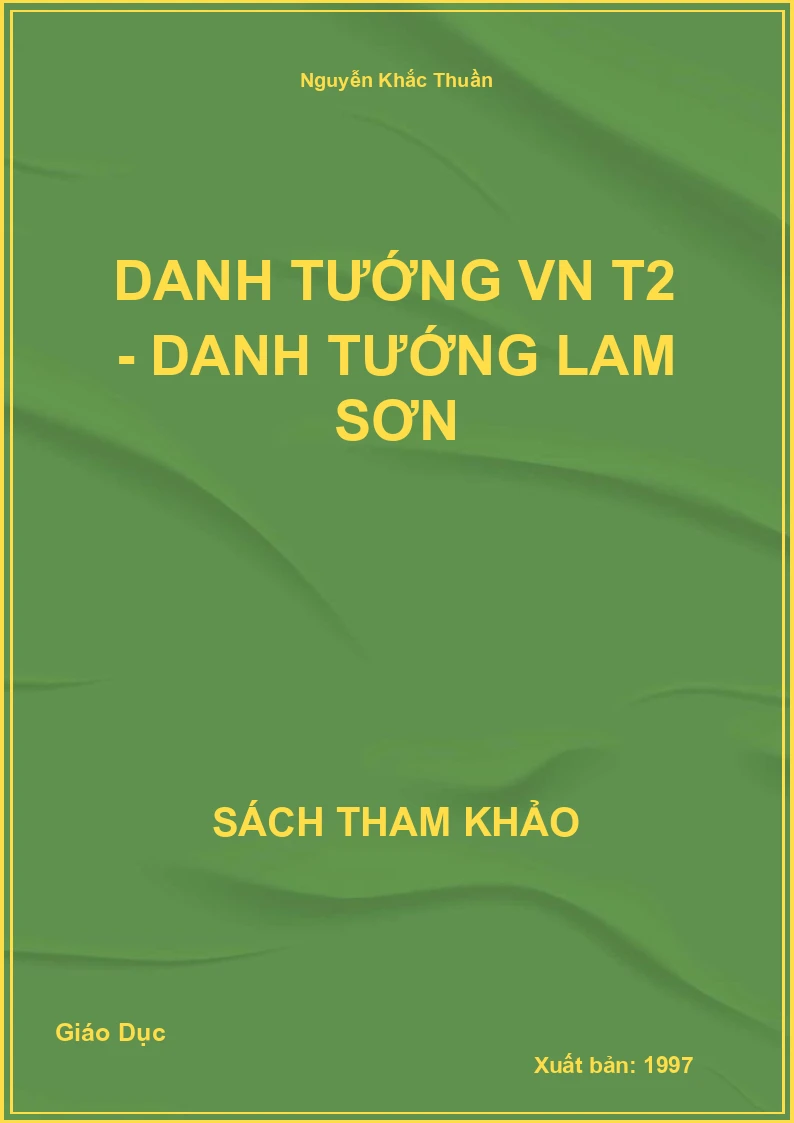 Danh tướng VN T2 - Danh tướng Lam Sơn