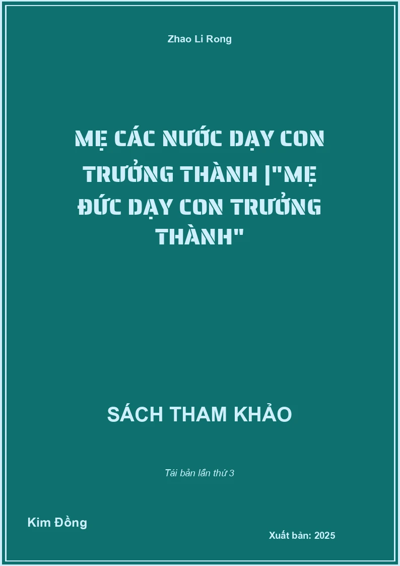 Mẹ các nước dạy con trưởng thành |"Mẹ Đức dạy con trưởng thành"