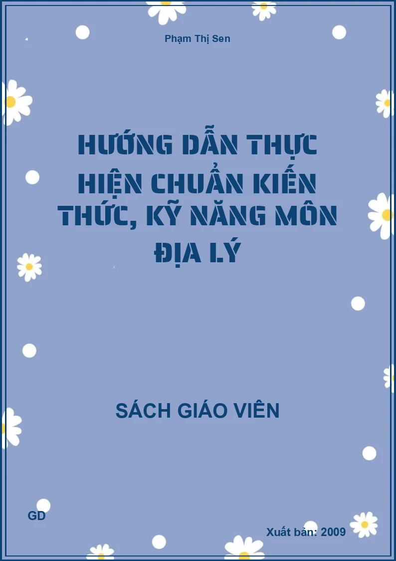 Hướng dẫn thực hiện chuẩn kiến thức, kỹ năng môn địa lý
