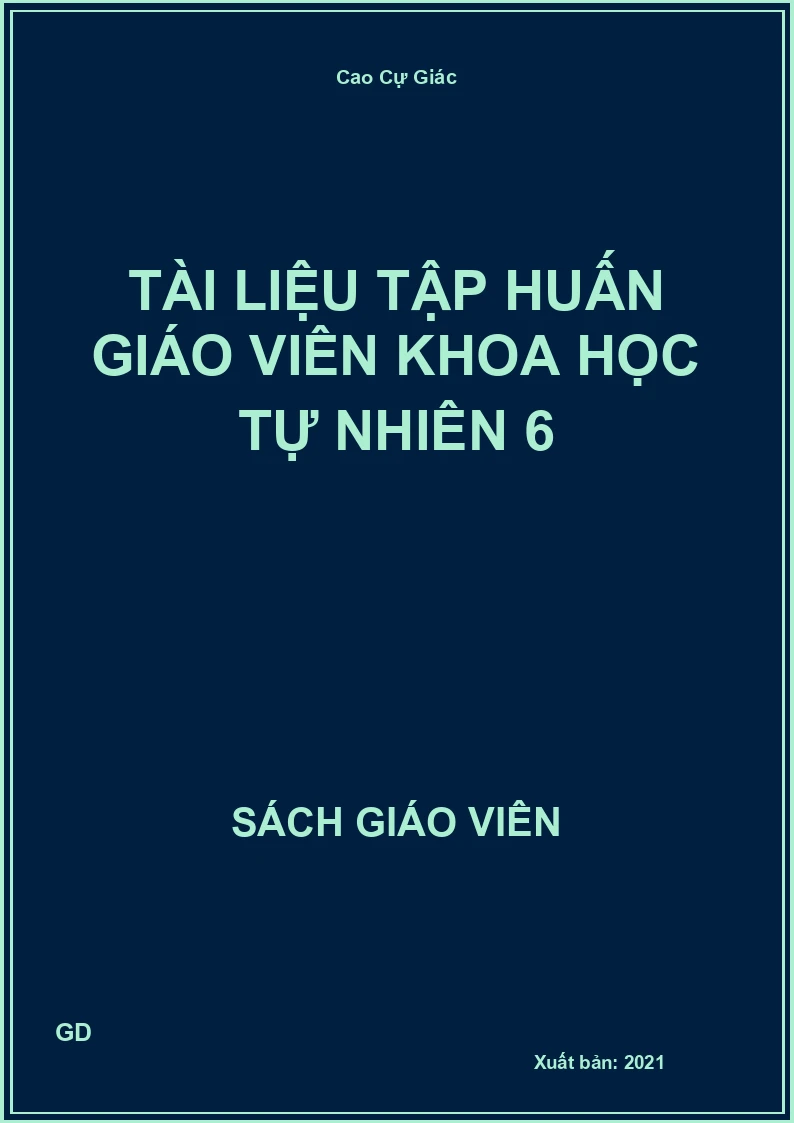 Tài liệu tập huấn giáo viên khoa học tự nhiên 6