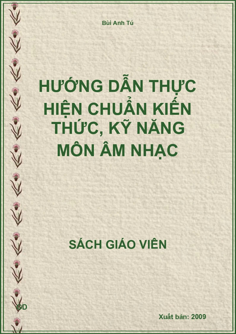 Hướng dẫn thực hiện chuẩn kiến thức, kỹ năng môn âm nhạc