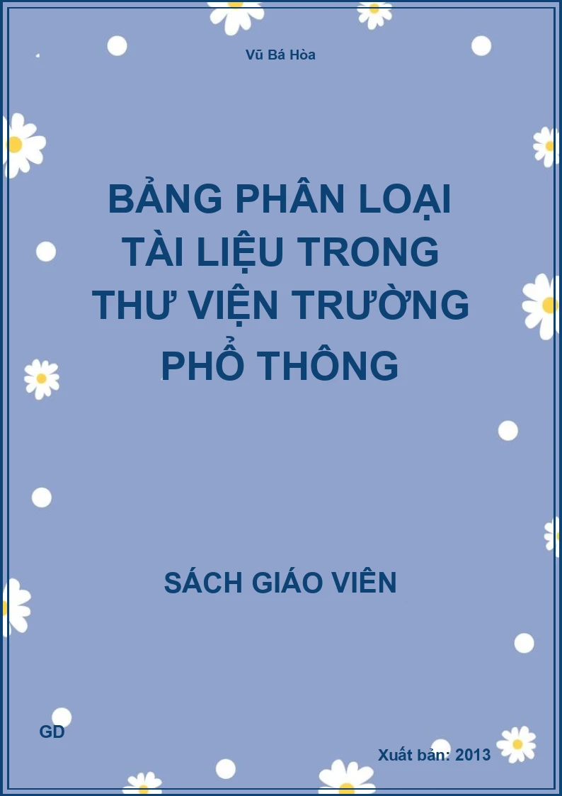 Bảng phân loại tài liệu trong thư viện trường phổ thông