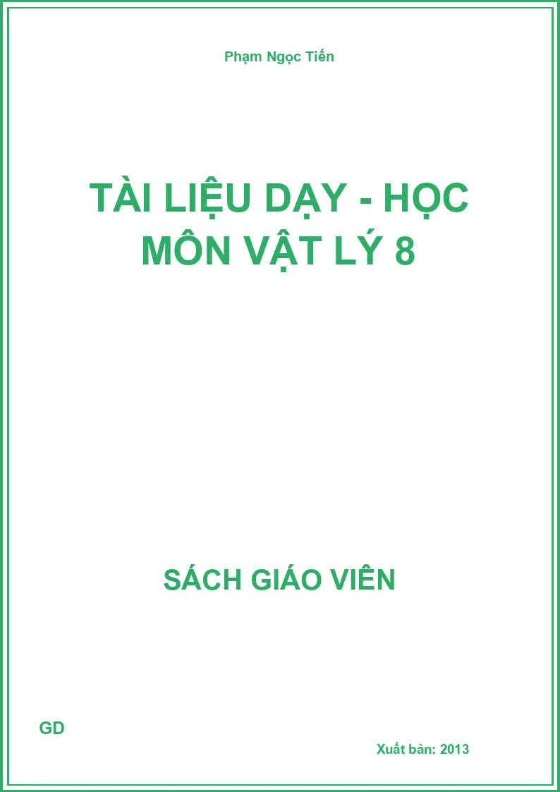 Tài liệu dạy - học môn vật lý 8