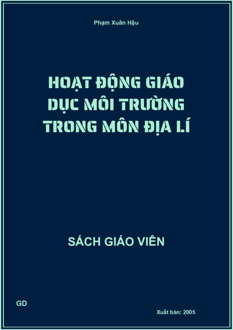Hoạt động giáo dục môi trường trong môn địa lí