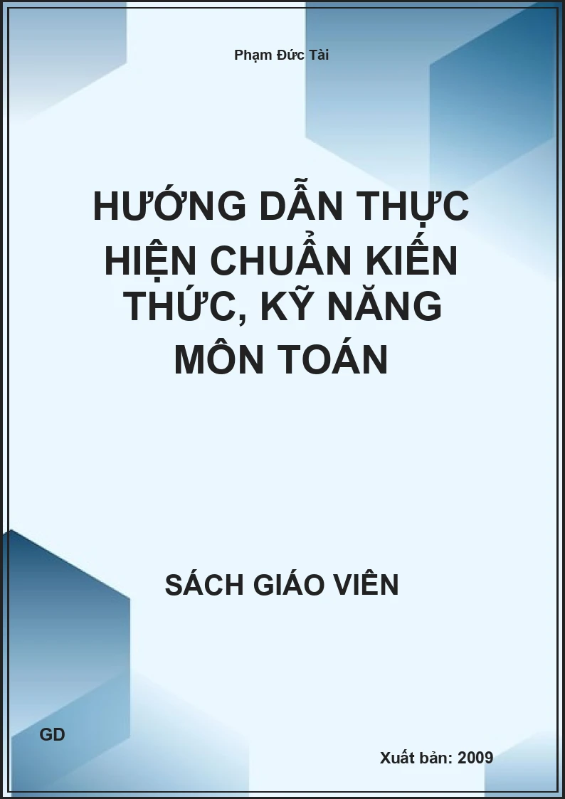 Hướng dẫn thực hiện chuẩn kiến thức, kỹ năng môn toán