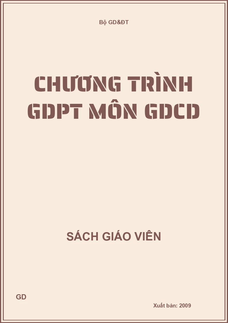 Chương trình GDPT môn GDCD