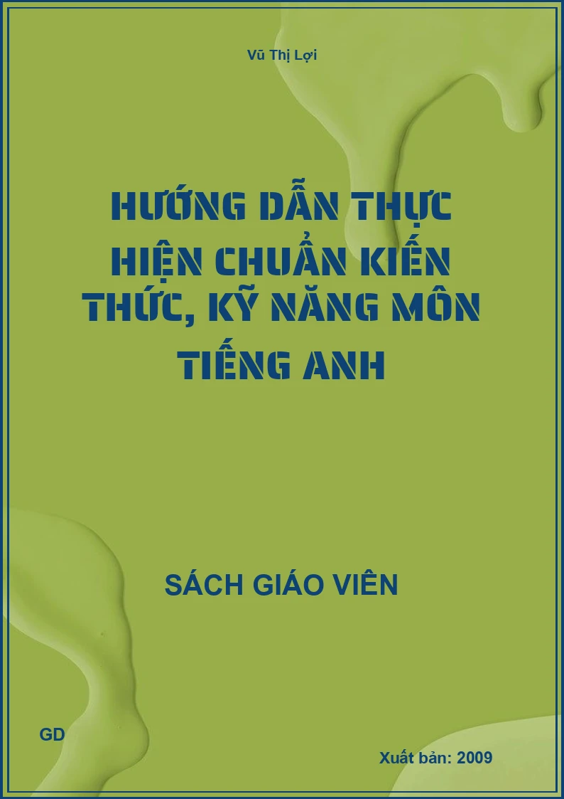 Hướng dẫn thực hiện chuẩn kiến thức, kỹ năng môn tiếng anh