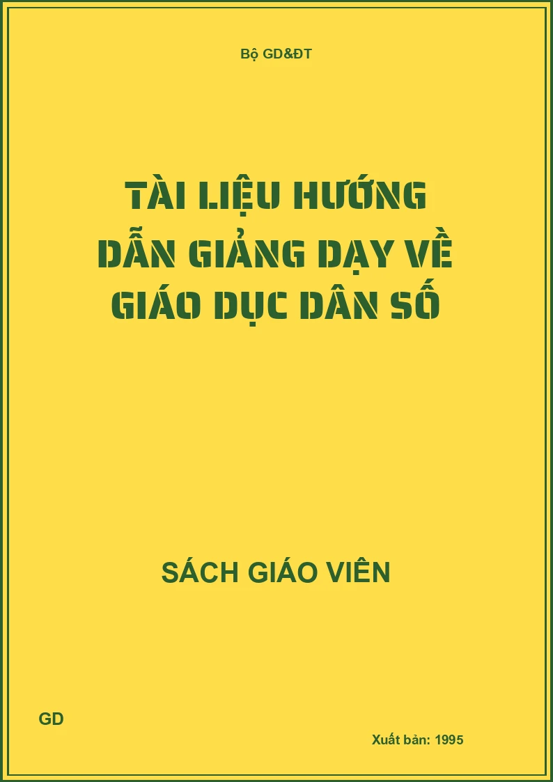 Tài Liệu Hướng Dẫn Giảng Dạy Về Giáo Dục Dân Số