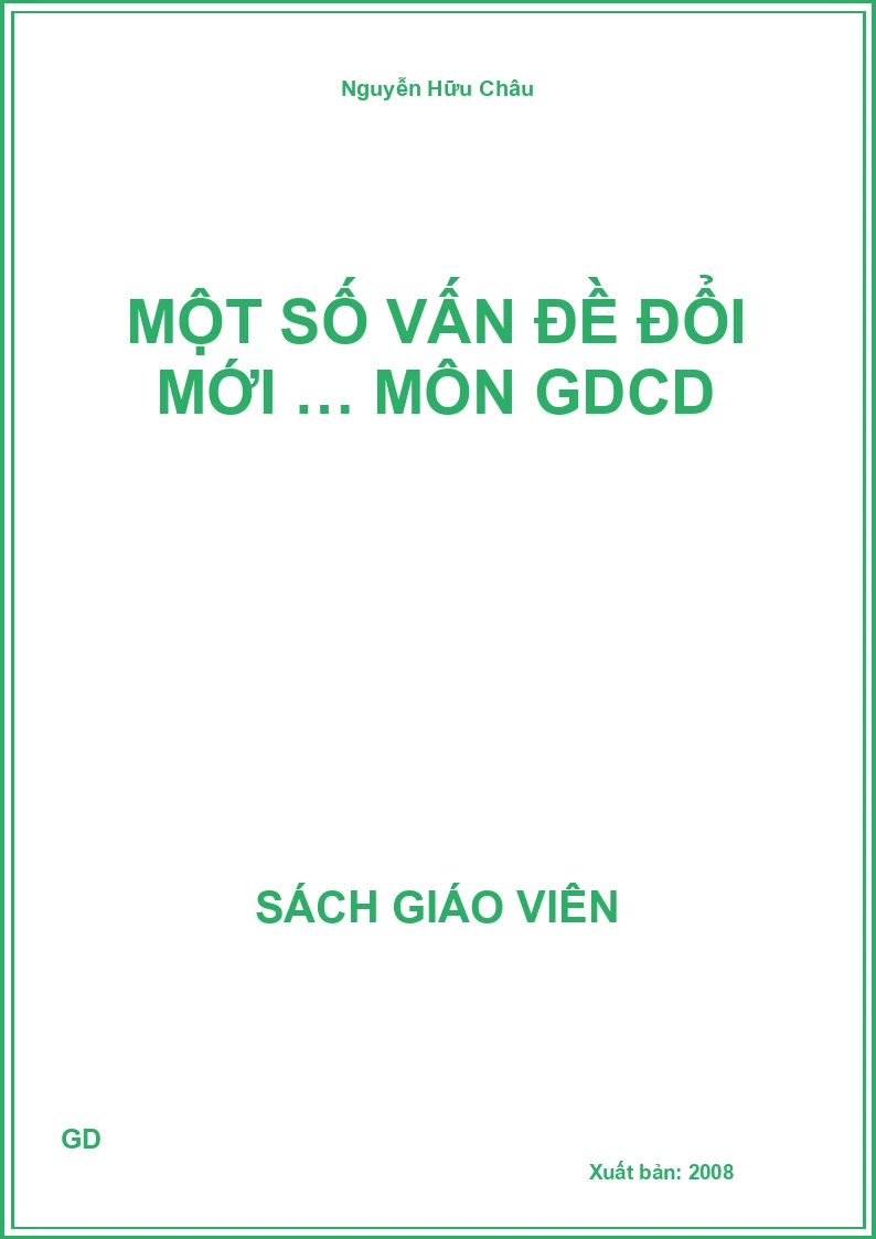Một số vấn đề đổi mới … môn GDCD