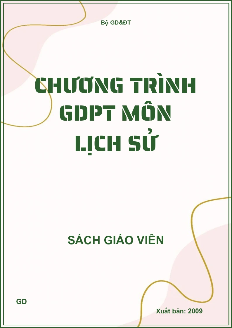 Chương trình GDPT môn lịch sử