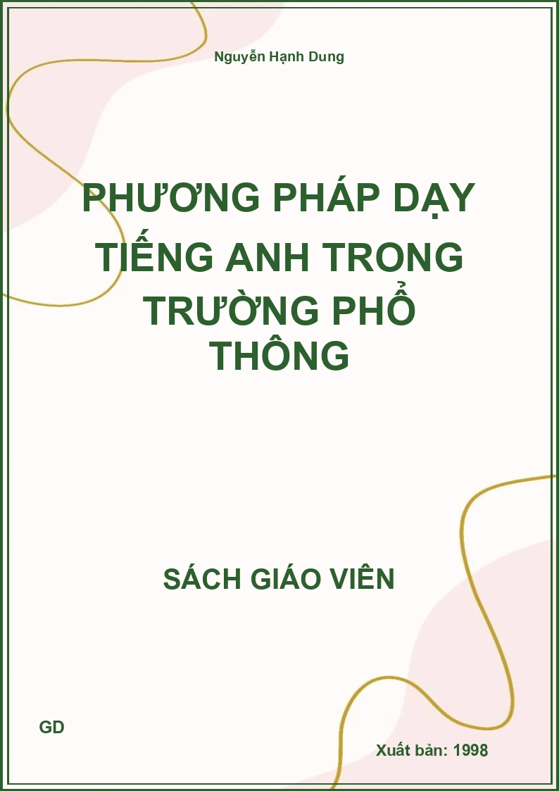 Phương pháp dạy tiếng anh trong trường phổ thông