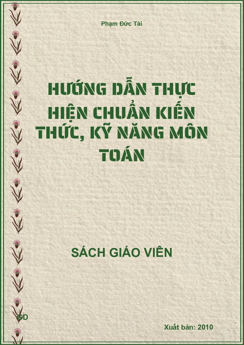 Hướng dẫn thực hiện chuẩn kiến thức, kỹ năng môn toán