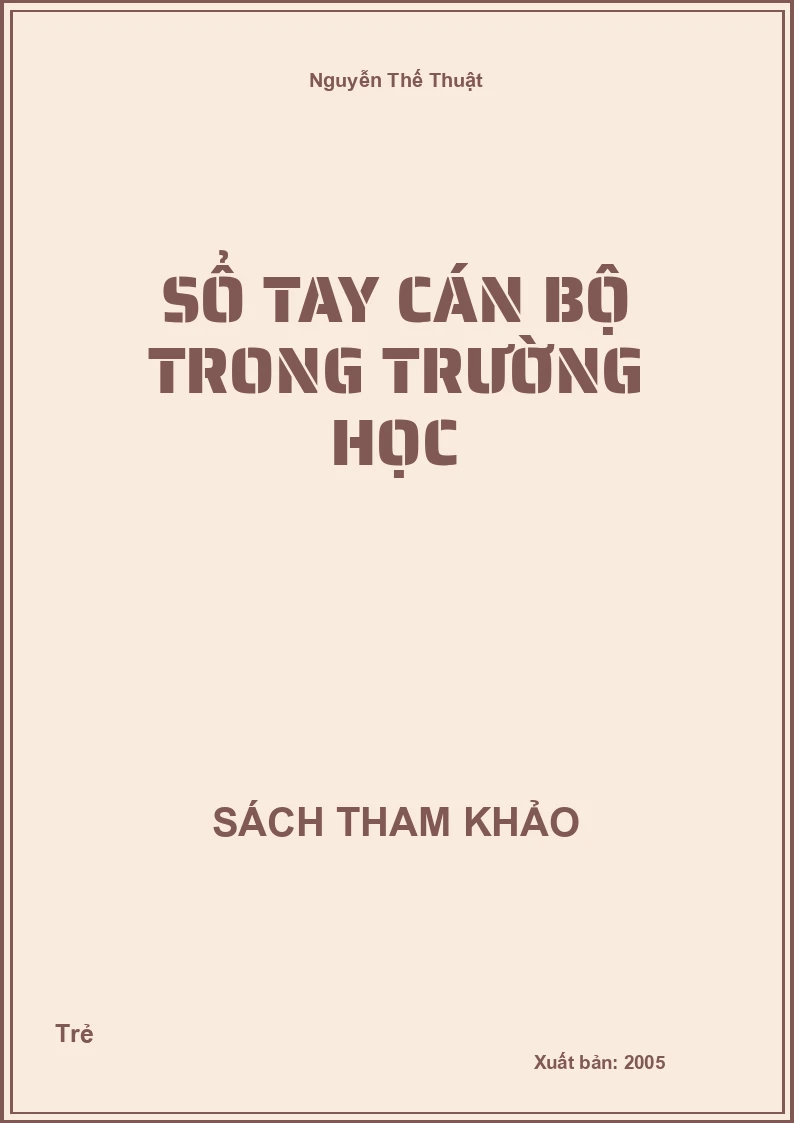Sổ Tay Cán Bộ Trong Trường Học