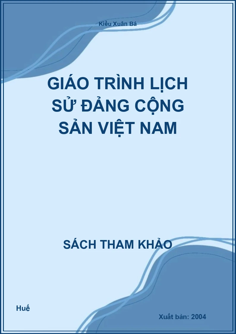 Giáo trình Lịch sử Đảng Cộng sản Việt Nam
