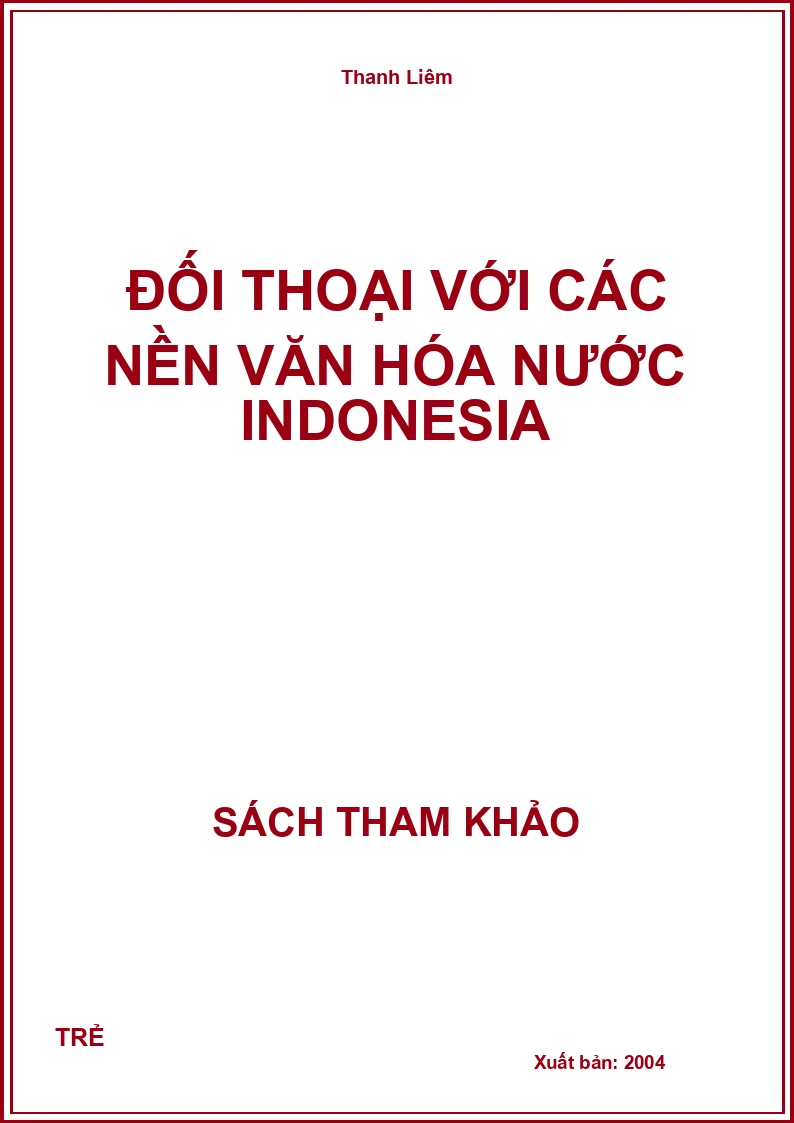 Đối Thoại Với Các Nền Văn Hóa Nước Indonesia