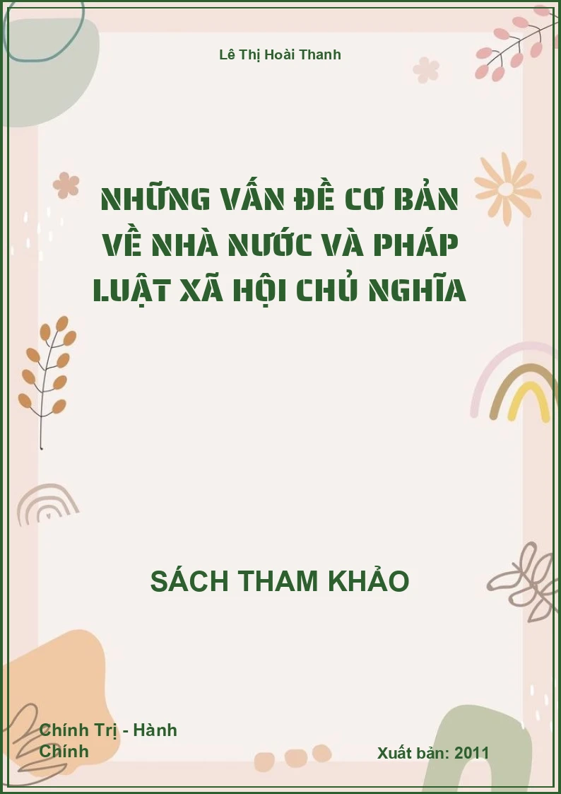 Những vấn đề cơ bản về nhà nước và pháp luật Xã hội chủ nghĩa