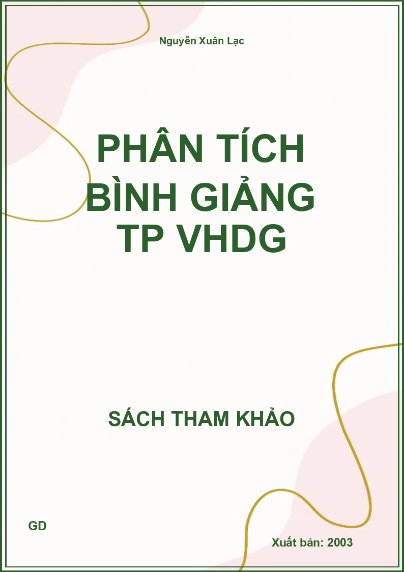 Phân Tích Bình Giảng TP VHDG