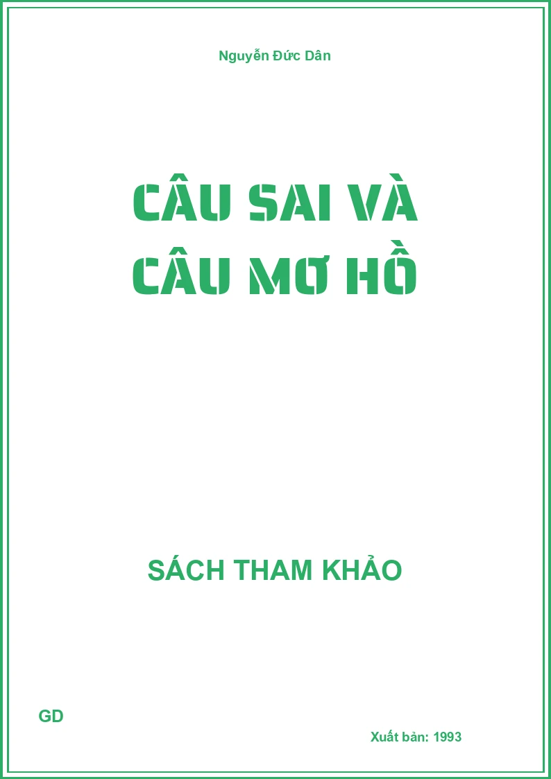 Câu Sai Và Câu Mơ Hồ