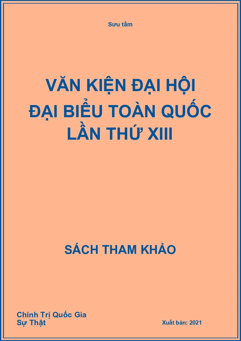 Văn kiện Đại hội Đại biểu toàn quốc lần thứ XIII