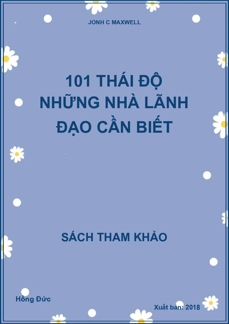 101 thái độ những nhà lãnh đạo cần biết