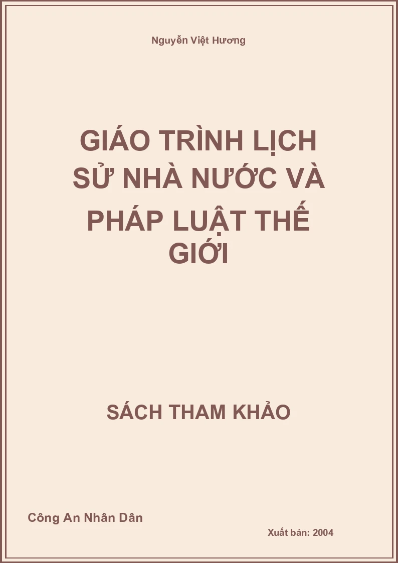 Giáo trình lịch sử nhà nước và pháp luật thế giới