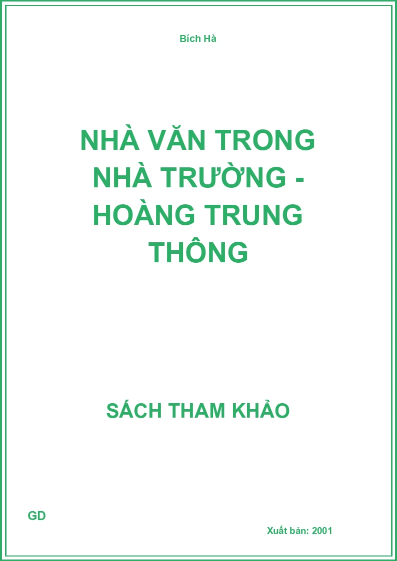 Nhà Văn Trong Nhà Trường - Hoàng Trung Thông