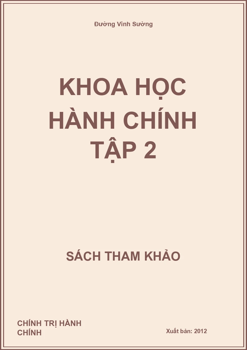 Khoa Học Hành Chính Tập 2