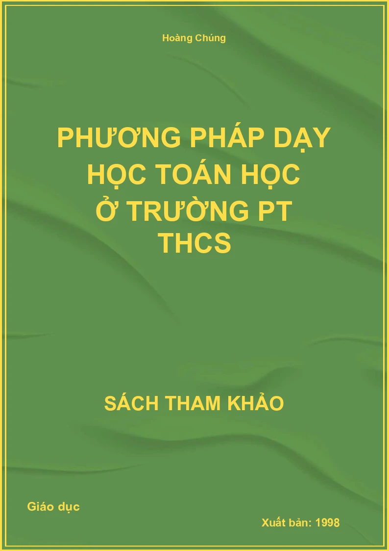Phương Pháp Dạy Học Toán Học Ở Trường Pt Thcs
