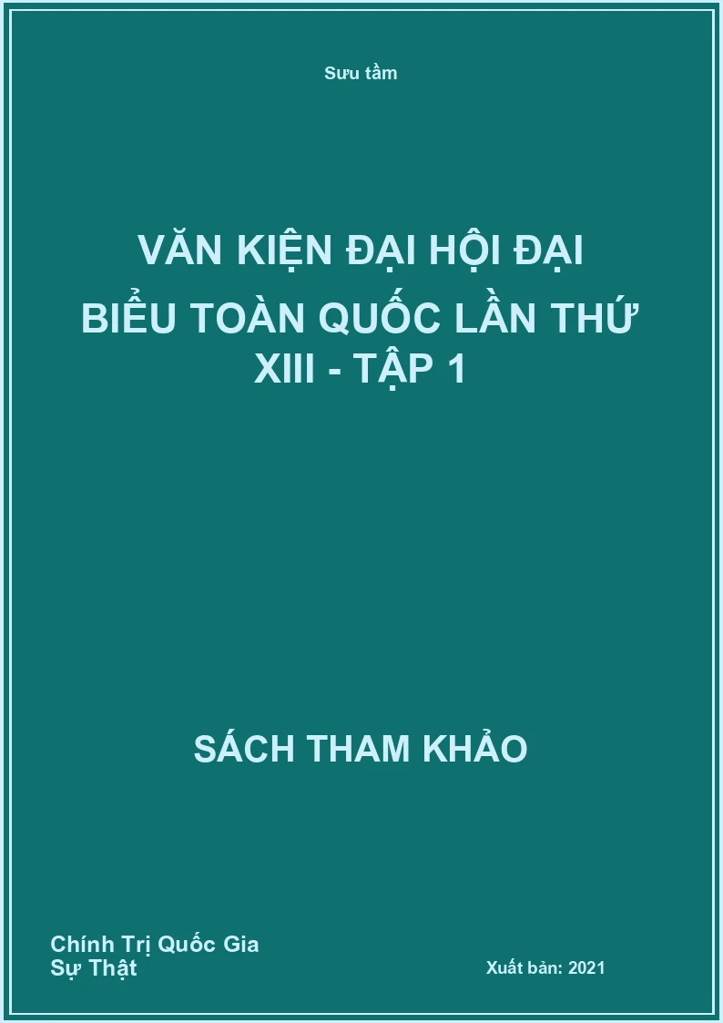 Văn kiện Đại hội Đại biểu toàn quốc lần thứ XIII - Tập 1