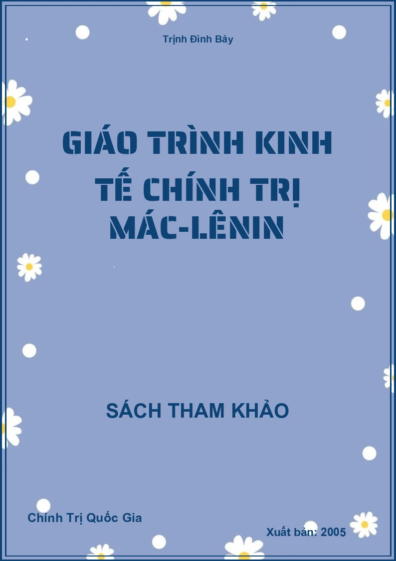 Giáo trình kinh tế chính trị Mác-Lênin