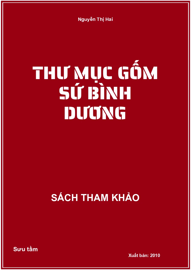 Thư mục gốm sứ Bình Dương