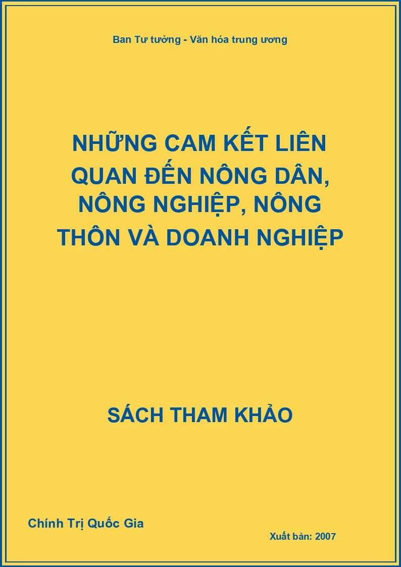 Những cam kết liên quan đến nông dân, nông nghiệp, nông thôn và doanh nghiệp