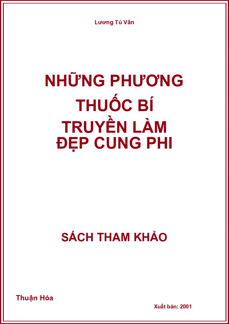 Những Phương Thuốc Bí Truyền Làm Đẹp Cung Phi