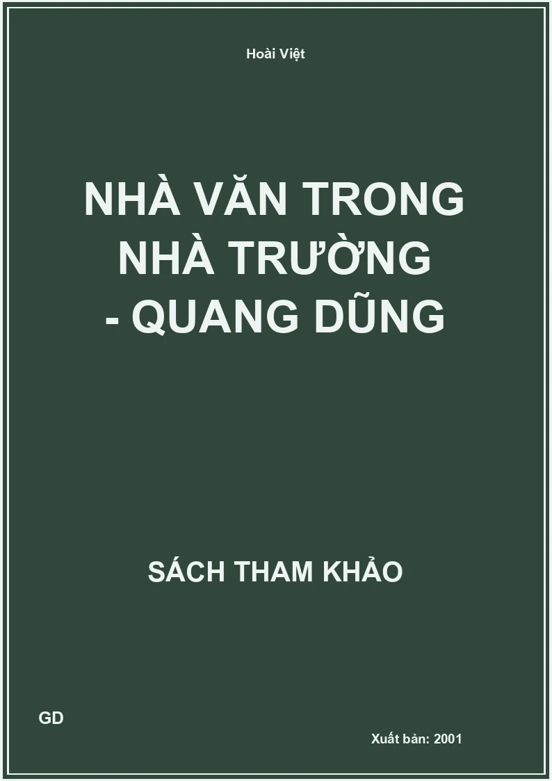 Nhà Văn Trong Nhà Trường - Quang Dũng