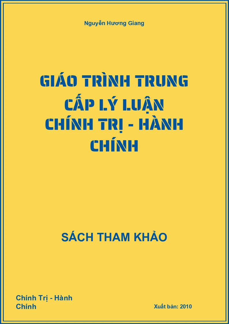 Giáo trình trung cấp lý luận chính trị - hành chính