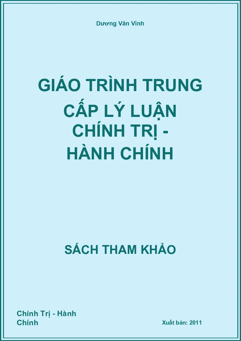 Giáo trình trung cấp lý luận chính trị - hành chính