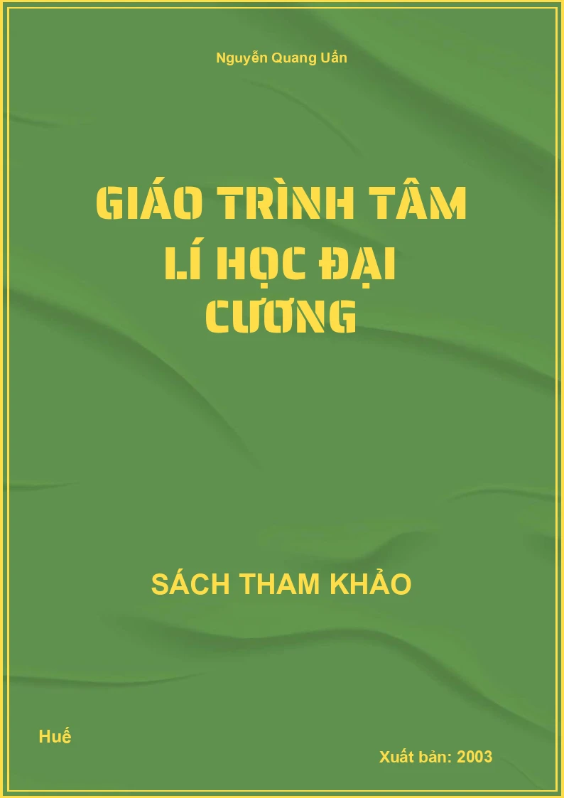 Giáo trình tâm lí học đại cương