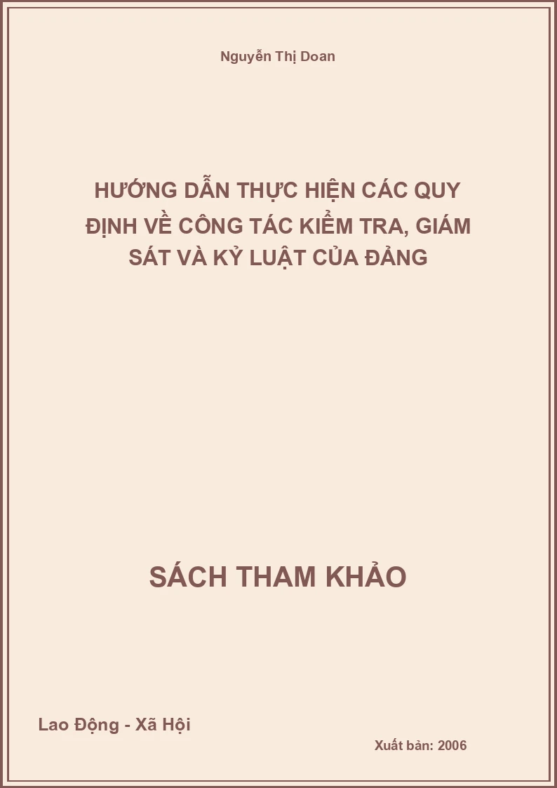 Hướng dẫn thực hiện các quy định về công tác kiểm tra, giám sát và kỷ luật của Đảng