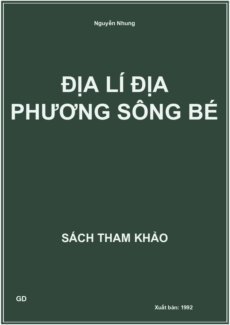 Địa Lí Địa Phương Sông Bé