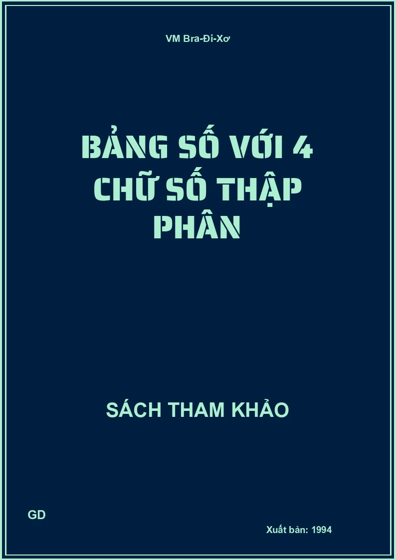 Bảng Số Với 4 Chữ Số Thập Phân