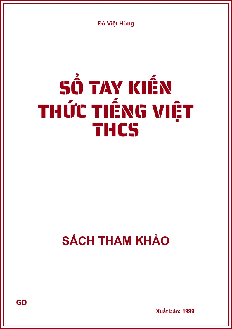 Sổ Tay Kiến Thức Tiếng Việt Thcs