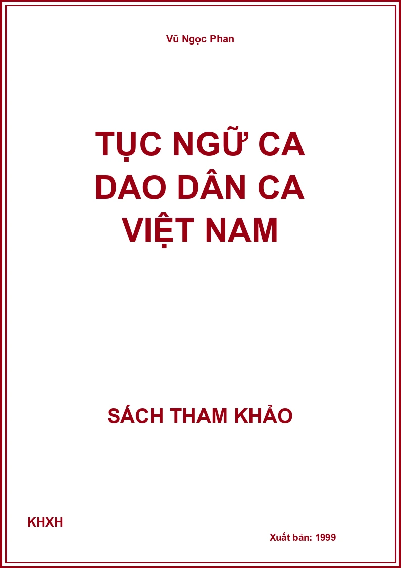 Tục Ngữ Ca Dao Dân Ca Việt Nam