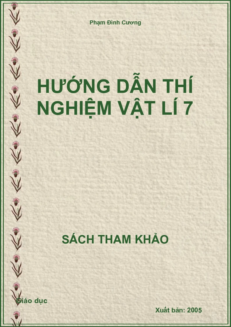Hướng Dẫn Thí Nghiệm Vật Lí 7