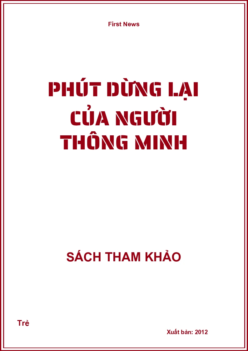 Phút dừng lại của người thông minh