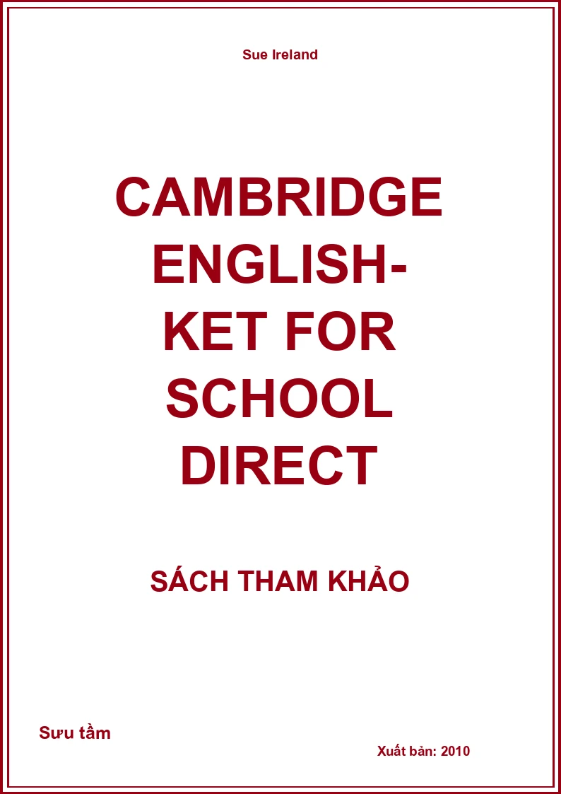 Cambridge English- Ket For School Direct