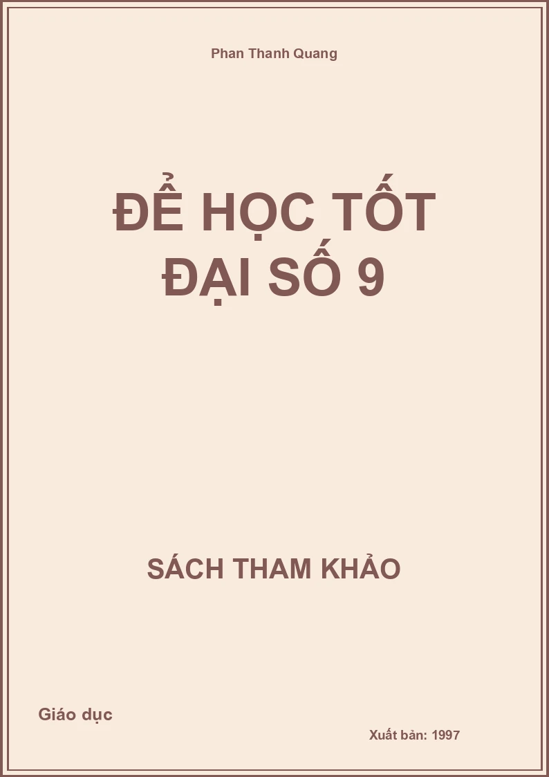Để học tốt đại số 9