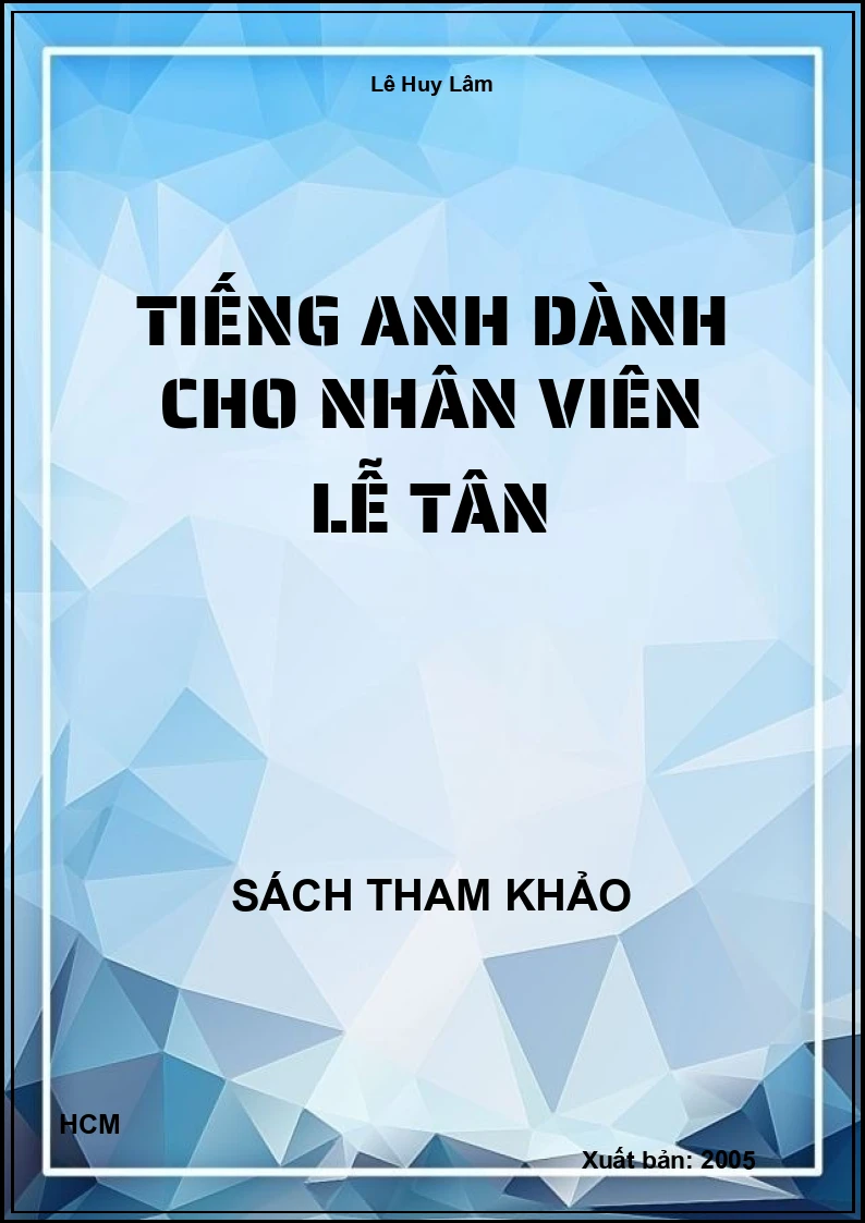 Tiếng anh dành cho nhân viên lễ tân
