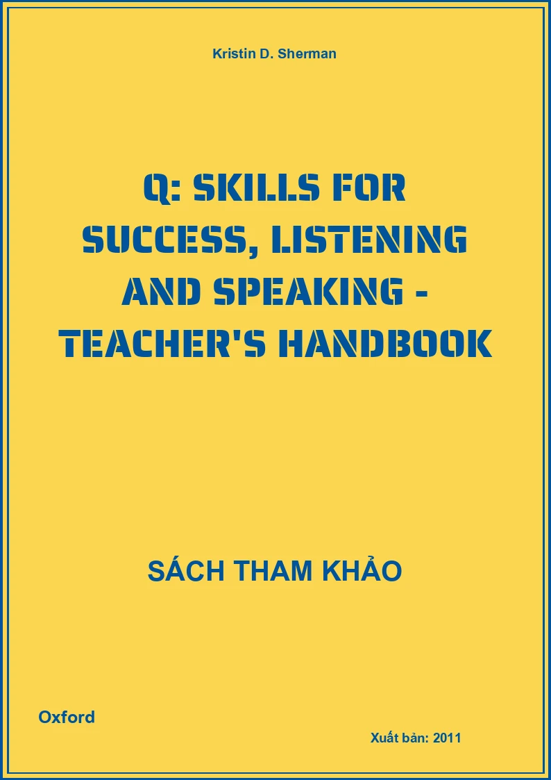Q: Skills For Success, Listening And Speaking - Teacher's Handbook
