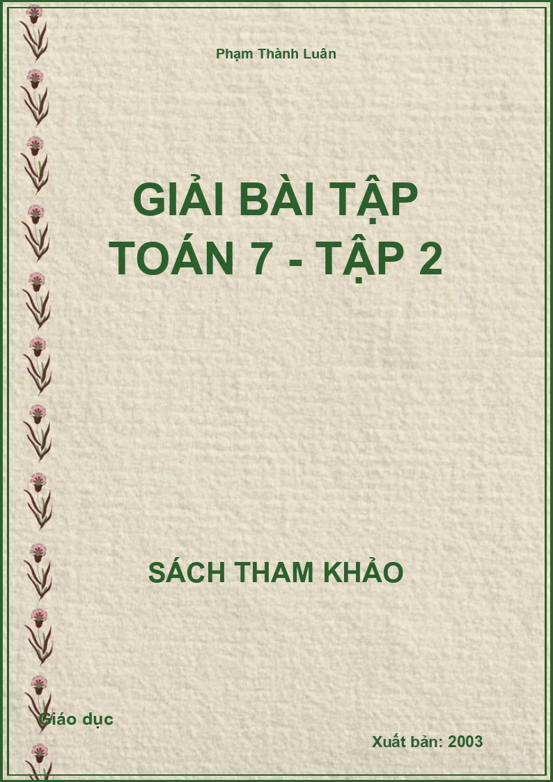 Giải Bài Tập Toán 7 - tập 2